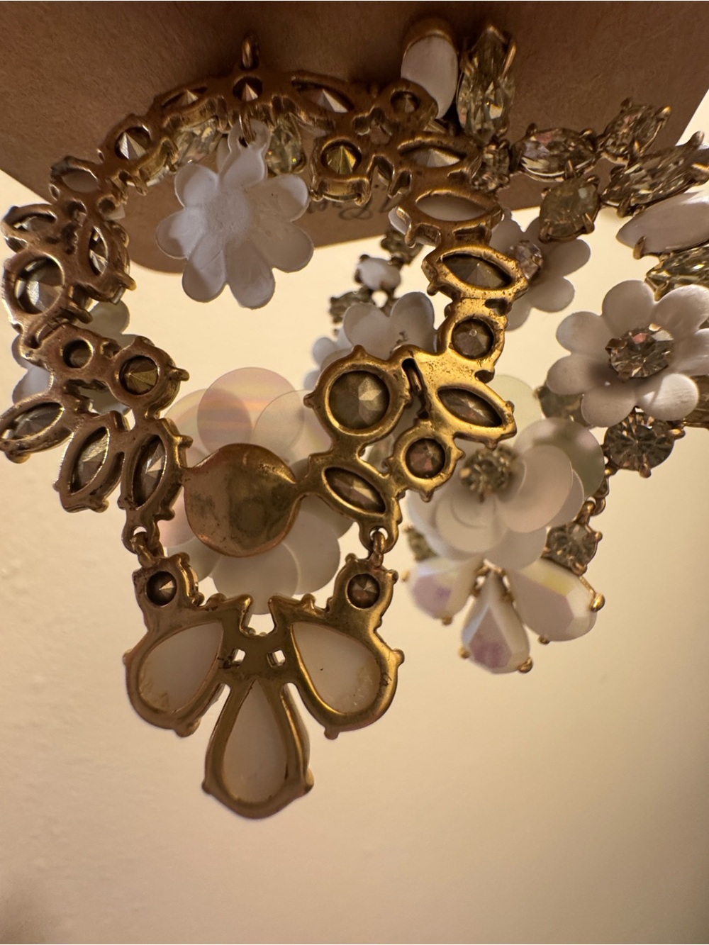 NWT Rare Vintage J.Crew White Garden Wreath Statement Earrings K3680 - Picture 9 of 15